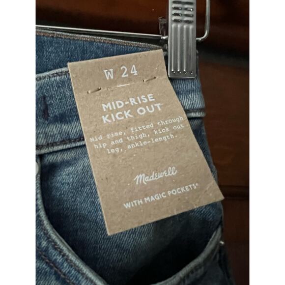 NWT Madewell Women's Mid Rise Kick Out Crop Jeans Flare Leg Oneida Wash Size 24 - Picture 5 of 14